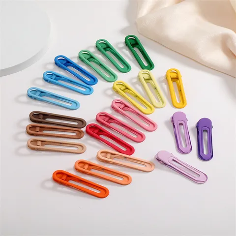 Pinces à Cheveux Bec de Canard en Métal Mat Couleur Bonbon Dégradé Barrette de Frange Latérale Coiffure Mignonne Enfants Filles