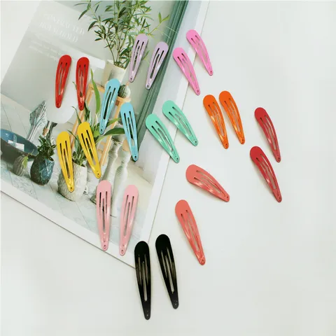 Barrette à Cheveux Enfants Style Coréen en Métal Peint Écologique Forme Goutte d'Eau Couleur Bonbon Pince BB Accessoires Cheveux Fille