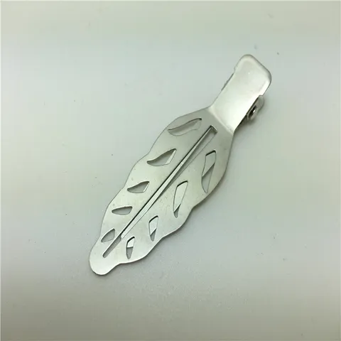 Hollow Metal Leaf Alligator Clip Korean Style Silver Plant Shape Duckbill Hair Clip For DIY Hairpin Jewelry Making Findings Women