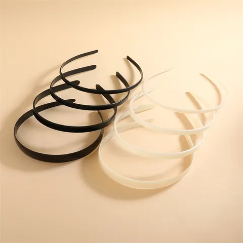 Minimalist Plastic Plain Headband Base No Teeth Hairband Hoop For DIY Hair Accessories Making Black White Plain Crown Core