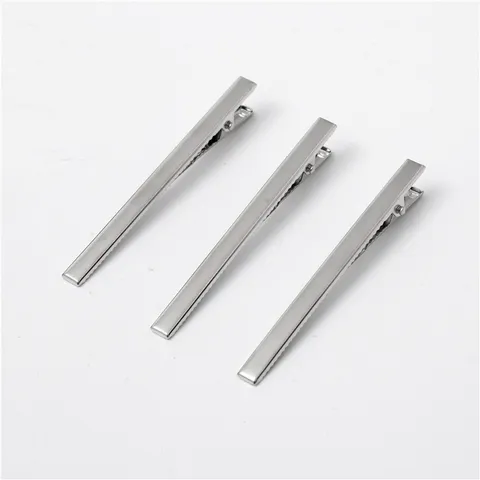 Korean Style Electroplated Gold Metal Alligator Hair Clips Flat Square Prong DIY Hairwear Craft Making Accessories Wholesale