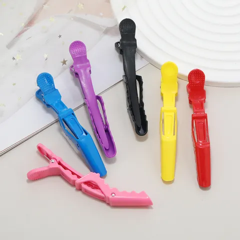 Pinces à Cheveux Crocodile en Plastique Résine pour Séparateur de Salon de Coiffure Pinces Bec de Canard pour Accessoires Femme