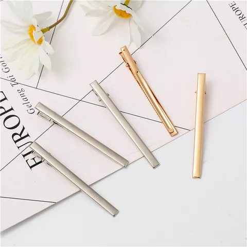 Mollette per Capelli a Coccodrillo Minimaliste in Metallo Base Rettangolare Piatta per Forcine Fai da Te Accessori Bambini