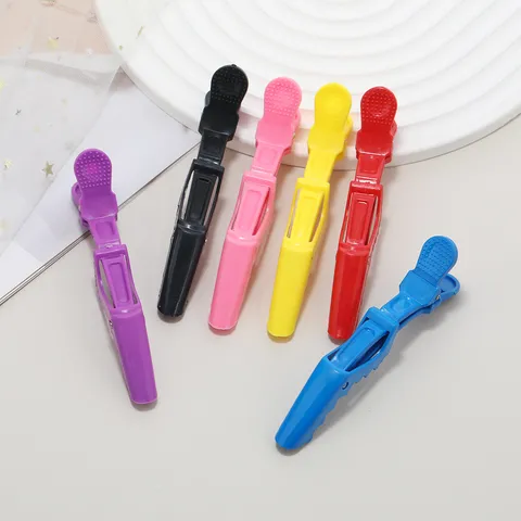 Pinces à Cheveux Crocodile en Plastique Résine pour Séparateur de Salon de Coiffure Pinces Bec de Canard pour Accessoires Femme