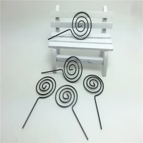 Modern Metal Wire Round Business Card Holder Photo Memo Clip Desk Organizer Tabletop Number Stand Craft Findings
