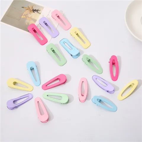 Pinces à Cheveux en Métal Peint Couleur Bonbon Douces Barrettes Crocodile pour Enfants Filles Accessoires de Cheveux Quotidiens