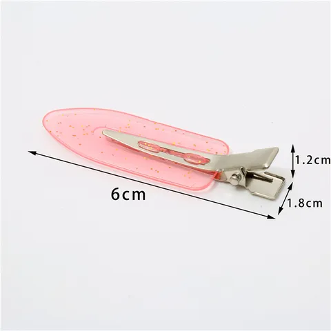 Paillettes Couleur Bonbon Pince à Cheveux Sans Pli Pinces Crocodile en Métal pour Femmes Coiffure Épingles à Cheveux en Résine Cadeau