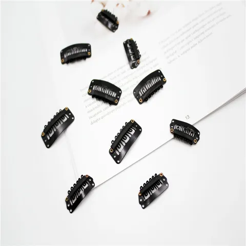 Zwarte U-Vormige Haarverlenging Clips Met Siliconen Strip Ijzer Bakvernis BB Clips Voor Pruik Bevestiging Styling Tools Accessoires