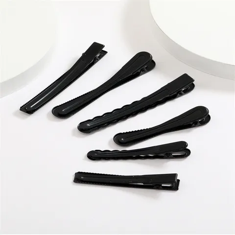 Zwart Metaal Eendenbek Clip Opengewerkt Bakvernis Golvend Haarnaald Basis Voor DIY Haaraccessoires Sieraden Maken Componenten