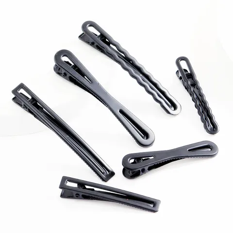Zwart Metaal Eendenbek Clip Opengewerkt Bakvernis Golvend Haarnaald Basis Voor DIY Haaraccessoires Sieraden Maken Componenten