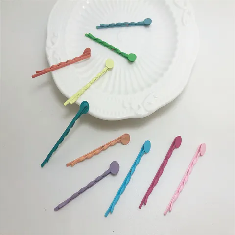 Bases de Barrettes Tressées Laquées Minimalistes Pinces à Cheveux Géométriques Multicolores Accessoires de Bricolage Composants Barrettes Vierges