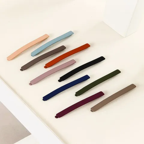 Épingles à Cheveux Minimalistes en Métal Mat Frais Doux Géométrique Couleur Unie Pinces à Cheveux Accessoires de Coiffure Quotidiens pour Femmes Filles