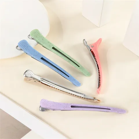 Pinces à Cheveux Bec de Canard en Plastique Résine Sans Trace Style Coréen pour Salon Séparateur Cheveux Fixation Frange Élégantes Femmes