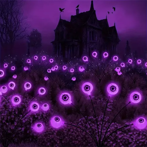 Halloween Solar Eyeball Stake Lights Outdoor Scary Ghost Eye Pathway Lights For Yard Garden Patio Holiday Party Decor