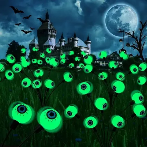 Halloween Solar Eyeball Stake Lights Outdoor Scary Ghost Eye Pathway Lights For Yard Garden Patio Holiday Party Decor