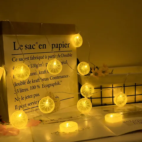 Guirlande Luminosa LED Limón Forma de Fruta Luces Batería USB Para Habitación Niños Fiesta Cumpleaños Decoración