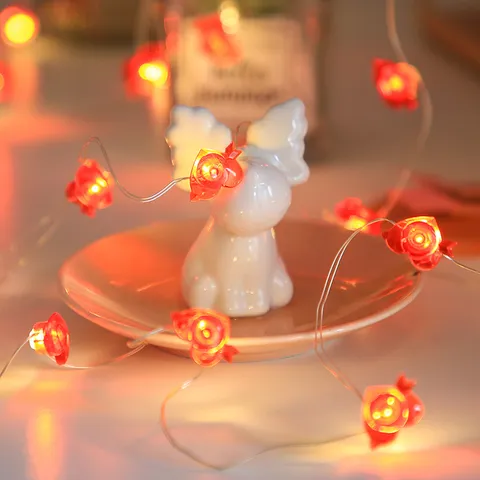 Guirnalda de Luces LED Romántica en Forma de Corazón de Hilo de Cobre Luz Cálida Para San Valentín Dormitorio Propuesta Fiesta Hogar Festival Decoración Lámpara