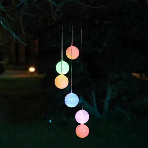 Luz de Campanilla de Viento Solar Impermeable para Exteriores Luces de Cadena Colgantes LED de Cambio de Color para Decoración de Jardín Patio