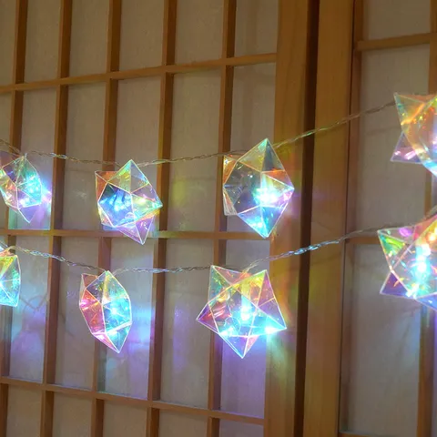 Luces de la Secuencia de la Estrella de LED Laser Holográfico Luces Decorativas del Hada para la Decoración Casera del Partido de la Habitación de Navidad