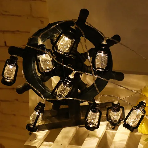 Guirlande de Luces LED Retro de Lámpara de Kerosén Batería USB Alimentado Vintage Colgante Hada Luces Para Tienda de Camping Decoración