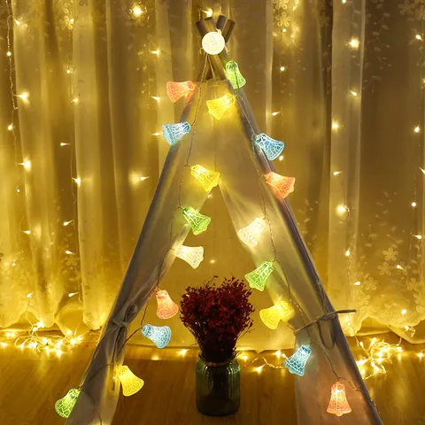 Guirnalda de Luces LED de Estrella Craquelada Fiesta de Navidad Decoración del Hogar Blanco Cálido Multicolor PVC