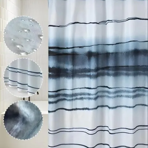 Modern Ink Wash Painting Shower Curtain Waterproof Mildew Resistant Polyester Fabric Bath Curtain For Bathroom Decor
