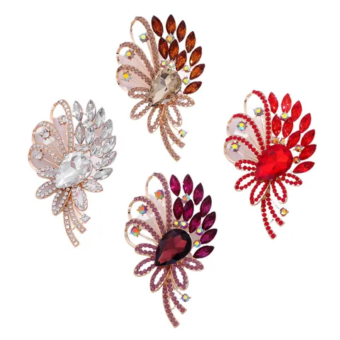 Elegante Spilla a Forma di Fiore in Lega con Strass per Donna Corsage con Intarsio in Vetro di Alta Qualità per Matrimoni Banchetti Accessori per Abbigliamento