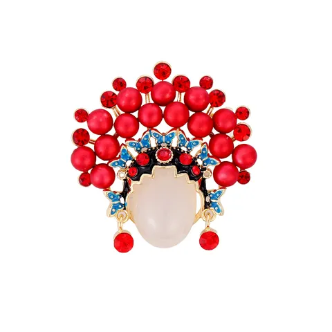 Elegant Light Luxury Copper Brooch Pins With Zirconia Artificial Pearl Inlaid Swan Rabbit Pineapple Peking Opera Jewelry Gift For Women