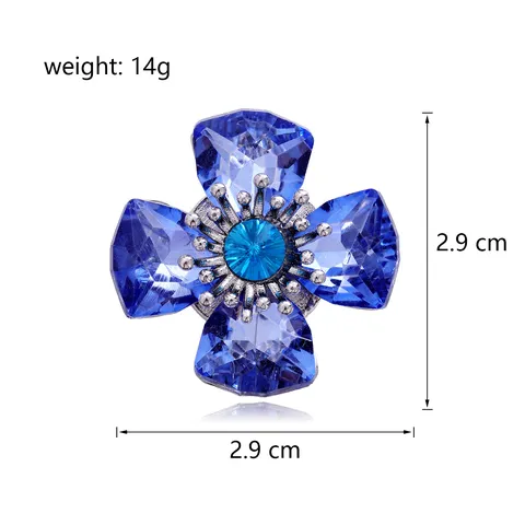Elegante Legering Bloem Magnetische Broche High End Strass Kristal Magneet Gesp Voor Pak Jas Bruiloft Vrouwen Mannen Sieraden
