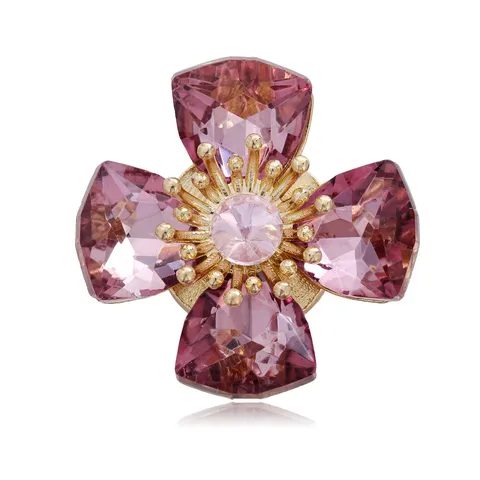 Elegante Legering Bloem Magnetische Broche High End Strass Kristal Magneet Gesp Voor Pak Jas Bruiloft Vrouwen Mannen Sieraden