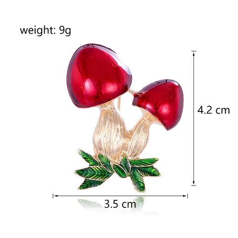 Simpatica Spilla a Fungo in Smalto Cartone Animato in Lega Spilla da Risvolto a Fungo Rosso Gioielli a Piante per Donna Uomo Accessori Abbigliamento