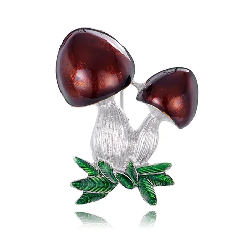 Simpatica Spilla a Fungo in Smalto Cartone Animato in Lega Spilla da Risvolto a Fungo Rosso Gioielli a Piante per Donna Uomo Accessori Abbigliamento