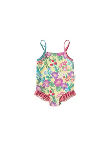 Costume Intero da Bambina Neonata Carino Stampa Floreale Volant Bretelle Costume da Bagno Estate Spiaggia Abbigliamento Nuoto