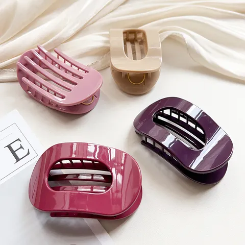 High End Silicone Oval Hair Claw Clip Large Hollow Hair Catch Clip Matte Nonslip Strong Hold Hair Clamp For Women Back Of Head Ponytail Hair Styling Accessory