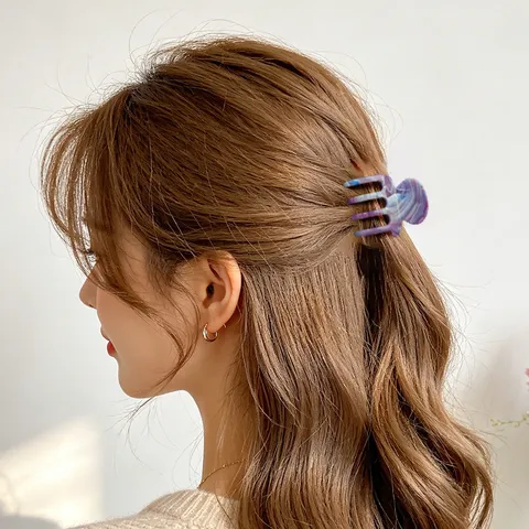 Damen Kleine Marmormuster Haarkralle Vier-Zahn Hai-Clip Für Dutt Einfacher Minimalistischer Haarschmuck Schmuck Für Frauen