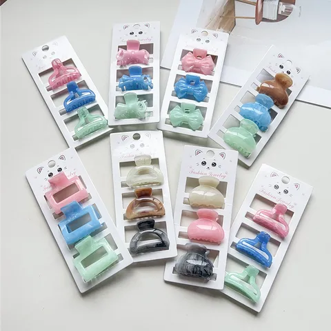 Ensemble de Pinces à Cheveux Griffe Texture Marbre Douce pour Filles Femmes Pinces à Cheveux Nœud Papillon Mode Quotidien Accessoires