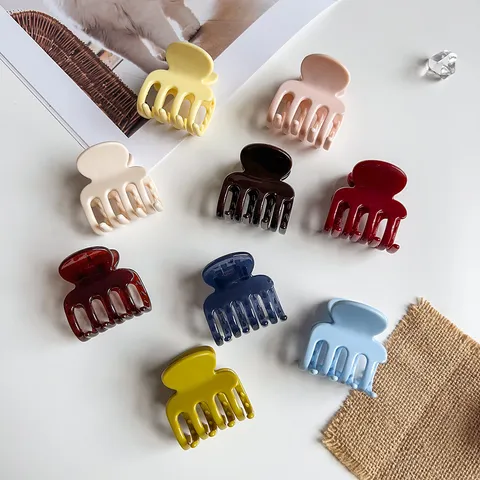Women PC Candy Color Small Hair Claw Clips Glossy Finish Shark Clips High End Style Hair Accessories For Half Tie Hair