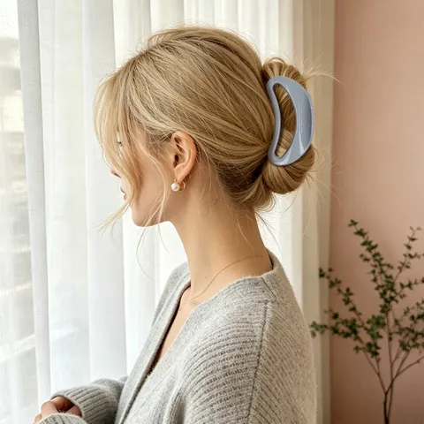 Minimalist PC Plastic Large Hair Claw Clip For Women Solid Color Heart Bowknot Wave Shaped Updo Hair Jaw Clip Matte Glossy Painted Elegant Headwear Styling Accessories