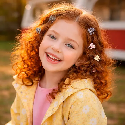 Mignonnes Mini Pinces Crabes En Plastique Ensemble Coloré Doux Géométrique Cœur Nœud Fleur Petites Pinces à Cheveux Avec Boîte De Rangement Pour Enfants Filles