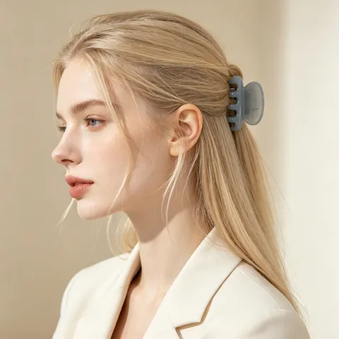 Elegant Translucent Jelly Color Four Tooth Hair Claw Clip Sweet Solid Resin Small Shark Clip For Ponytail Updo Hairstyle Daily Hair Accessories For Women
