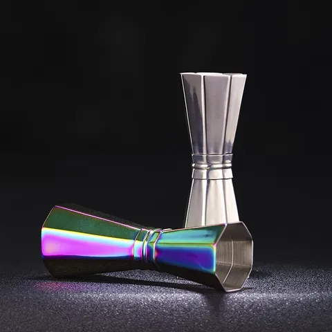 Roestvrijstalen Achthoekige Meetjigger Barware Hoge Precisie Schaal Cocktail Bar Tool Goud Regenboog Spiegelafwerking