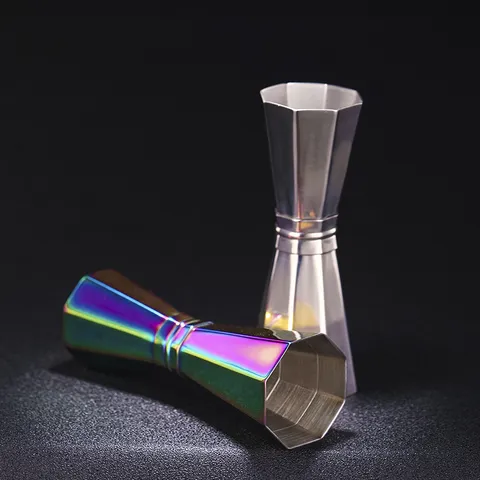 Roestvrijstalen Achthoekige Meetjigger Barware Hoge Precisie Schaal Cocktail Bar Tool Goud Regenboog Spiegelafwerking