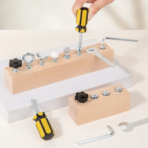 Jouet de Puzzle de Combinaison de Vis en Bois pour Enfants Éducation Précoce Jouet d'Entraînement Pratique