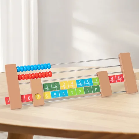 Jouet de Comptage Éducatif en Bois Montessori Curseur de Calcul d'Addition pour Enfants Apprentissage Précoce Aide Pédagogique Arithmétique