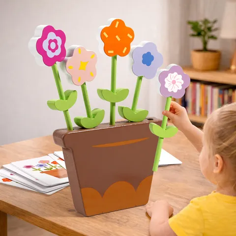 Enfants Bois Éducatif Jeu d'Arrangement Floral Apprentissage Montessori Éducation Précoce Puzzle Pensée Logique Jouet