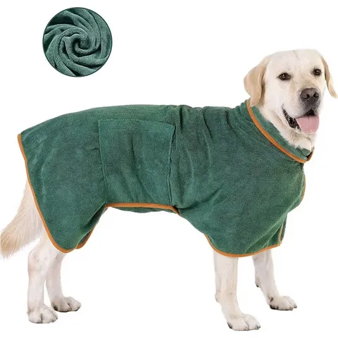 Haustier Bademantel Großer Hundetuch Saugfähig Schnelltrocknend Atmungsaktiv Weich Mit Kapuze Hundebademantel Haustier Badekleidung