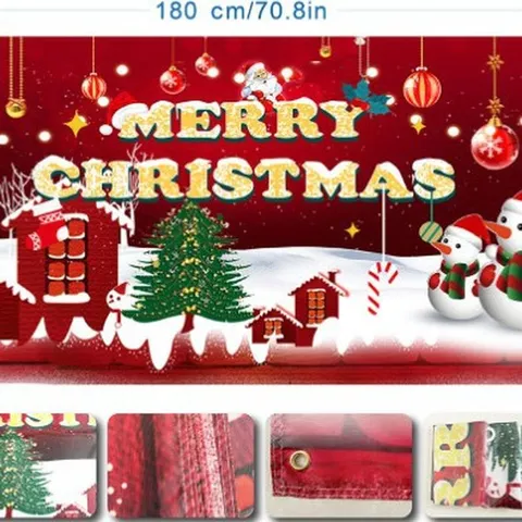 Weihnachten Garagentor Banner Hintergrund Merry Christmas Weihnachtsmann Schneemann Bedruckt Polyester Wandbehang Festival Party Deko