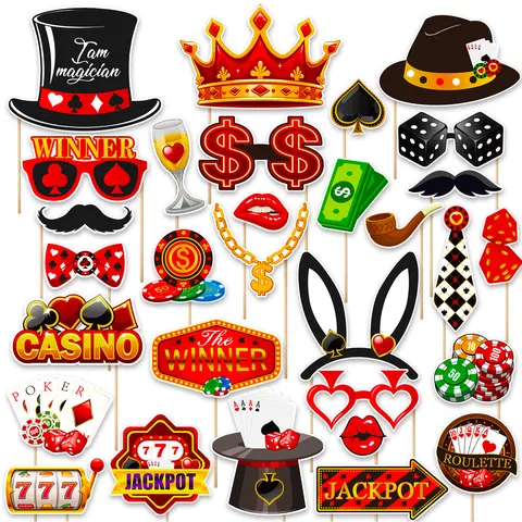 Casino Thema Fotorequisiten Las Vegas Poker Würfel Foto Requisiten Set Für Casino Nacht Party Dekoration Selfie Zubehör