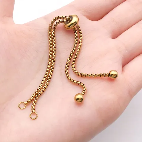 Roestvrij Staal Verstelbare Ketting Armband DIY Sieraden Onderdelen Met Schuifkraal Ketting Component