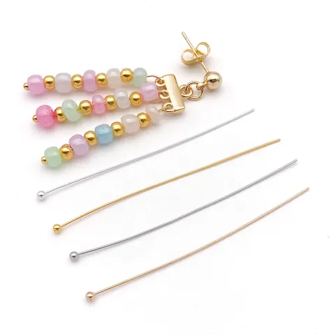 Copper Headpins Ball Pins Head Pins For DIY Jewelry Making Electroplated Metal Findings Jewelry Accessories Crafting